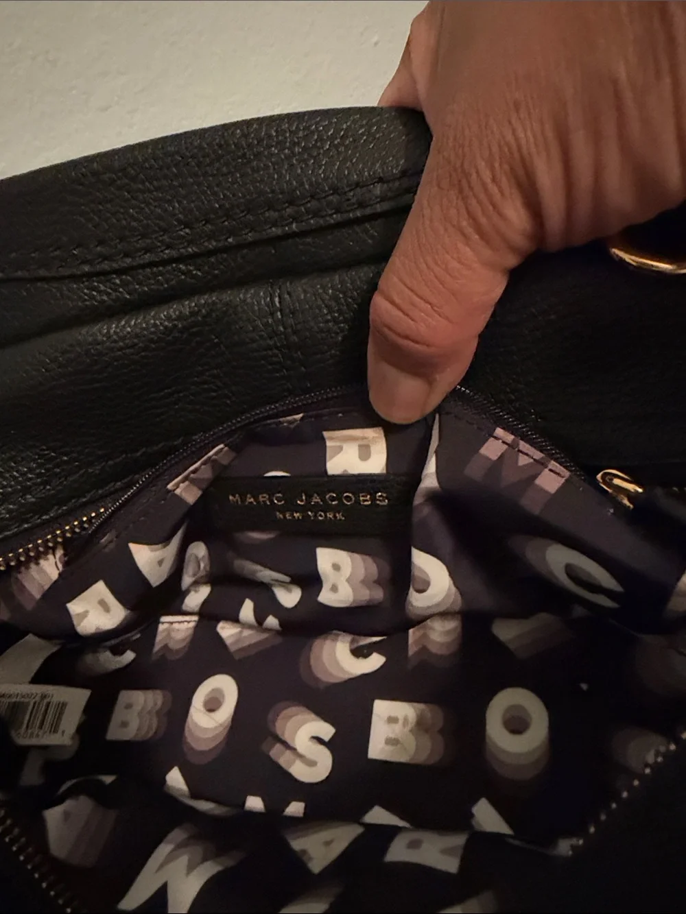 Marc Jacobs Black Pebbled Leather Mini Satchel with Gold Hardware